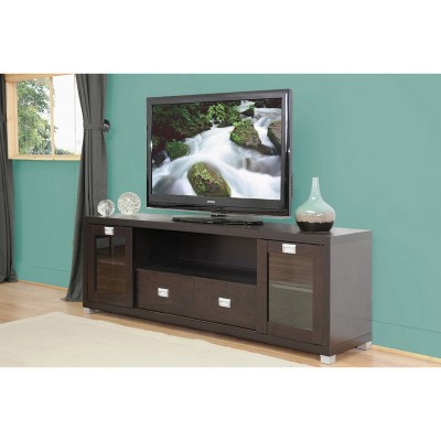 Gosford Dark Brown Wood TV Stand with Cabinets