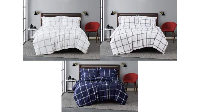 Printed Windowpane Duvet Cover Set - Truly Soft, 2 of 6, play video