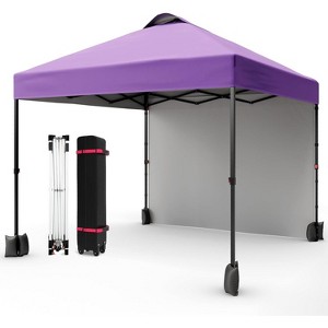 10x10 Pop Up Canopy with Sidewalls, Portable Outdoor Canopy with One Push Setup, Easy Set-Up Waterproof Pop Up Tent for Outdoor Party - 1 of 4
