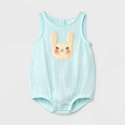 Baby Bunny Sleeveless Romper - Cat & Jack™ Mint Green 6-9M
