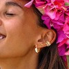 14K Gold Earrings Set, Huggie Hoop Stud & Cuff for Women, Simple Hypoallergenic Everyday Jewelry Collection - 2 of 4