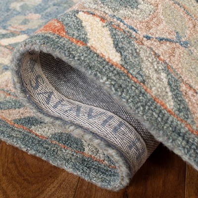 Blue Wool Handmade Tufted Reversible Runner Rug