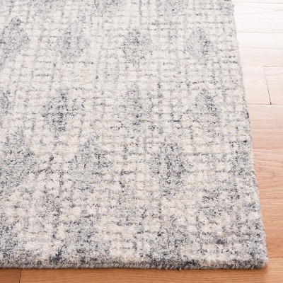 Ivory and Gray Abstract Handmade Wool Area Rug