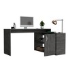 Vynxaria Modern Smokey Oak L-Shaped Desk Open Closed Storage Corner Design for Home Office Gaming Setups - 4 of 4