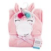 Hudson Baby Infant Girl Cotton Animal Face Hooded Towel, Whimsical Unicorn, One Size - 2 of 2