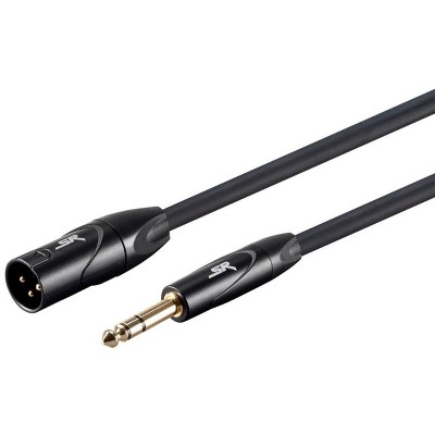 Monoprice XLR Male to 1/4 Inch TRS Male Cable - 6 Feet - Black | 16AWG, Gold Plated - Stage Right Series