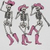 Rerun Island Women Dancing Skeletons Pink Hats Boots Short Sleeve Graphic Cotton Cropped Loose T-shirt - 2 of 4