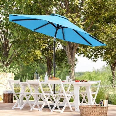 Sonkuki Outdoor 9ft Patio Market Umbrellas and Shade, Table Umbrella for Patio and Outdoor With Tilt Button for Deck, Garden and Pool