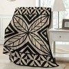 1 Fijian-style Blanket with Wooden Cutout Design, Featuring Polynesian and Samoan Patterns, Perfect for Home or Office Decor, Christmas Gift. - 4 of 4