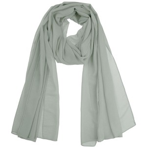 Elerevyo Women's Solid Chiffon Sheer Lightweight Soft Long Scarf Shawl 1 Pc - 1 of 4