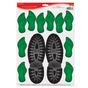 Beistle Santa & Elf Footprints Peel 'N Place, 12" x 17" Sh, (24/Pkg) Multicolored - 1 of 1