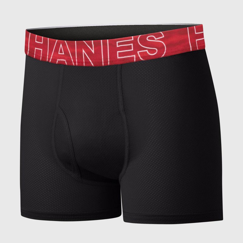 Hanes Boys' 5pk X-Temp Boxer Briefs - Black, 4 of 5