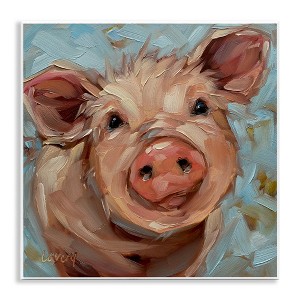 Stupell Industries Modern Pig Portrait Farm Animal Wall Plaque Art - 1 of 4