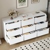 KTMBDW 8/9 Drawer Dresser, Wide Mid Century Modern Chest of Drawers,Wooden Bedroom Drawer Dresser with 8 Storage Drawers for Bedroom - 3 of 4