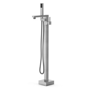 Freestanding Bathtub Faucet, Floor Mount Tub Filler,Standing Tub Faucet,Single Handle Brass Tap with Handheld Shower and Swivel Mixer Spout - 1 of 4