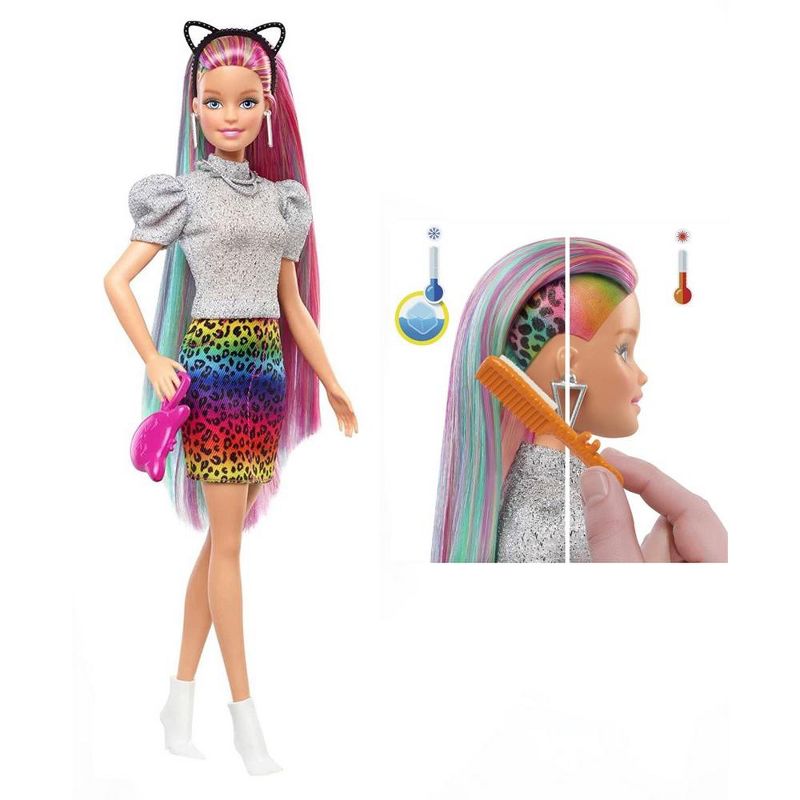 Barbie Leopard Rainbow Hair Doll, 3 of 5