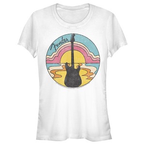 Juniors Womens Fender 70s Guitar Silhouette T-Shirt - 1 of 4