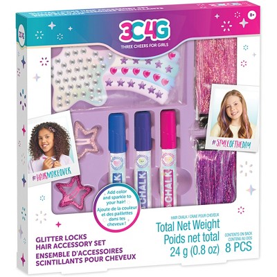 Make It Real: Imagination Land Glitter Locks Hair Accessory Set - 8pcs