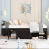 Full Platform Frame With Nightstand, 2 Built-in Drawers, Trundle, Shelves, Storage Box Full Size Bed Frame For Bedroom, Guest Room - 2 of 4