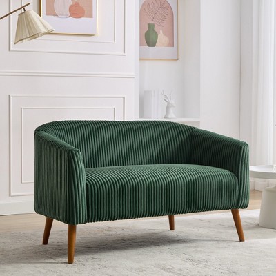 Hrinhom 50.8"W Modern Loveseat,Upholstered Corduroy 2-Seater Sofa With Wood Legs