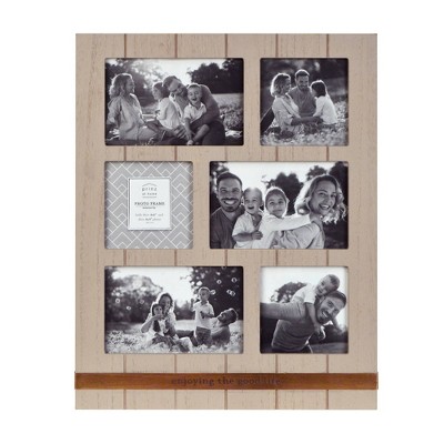 12" x 15" Six Opening Metal Band Collage Photo Display Brown - New View