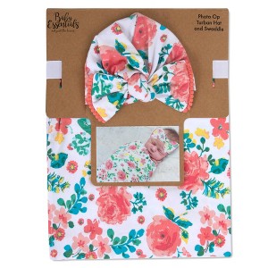 Baby Essentials Rose Floral Swaddle Blanket - 1 of 3