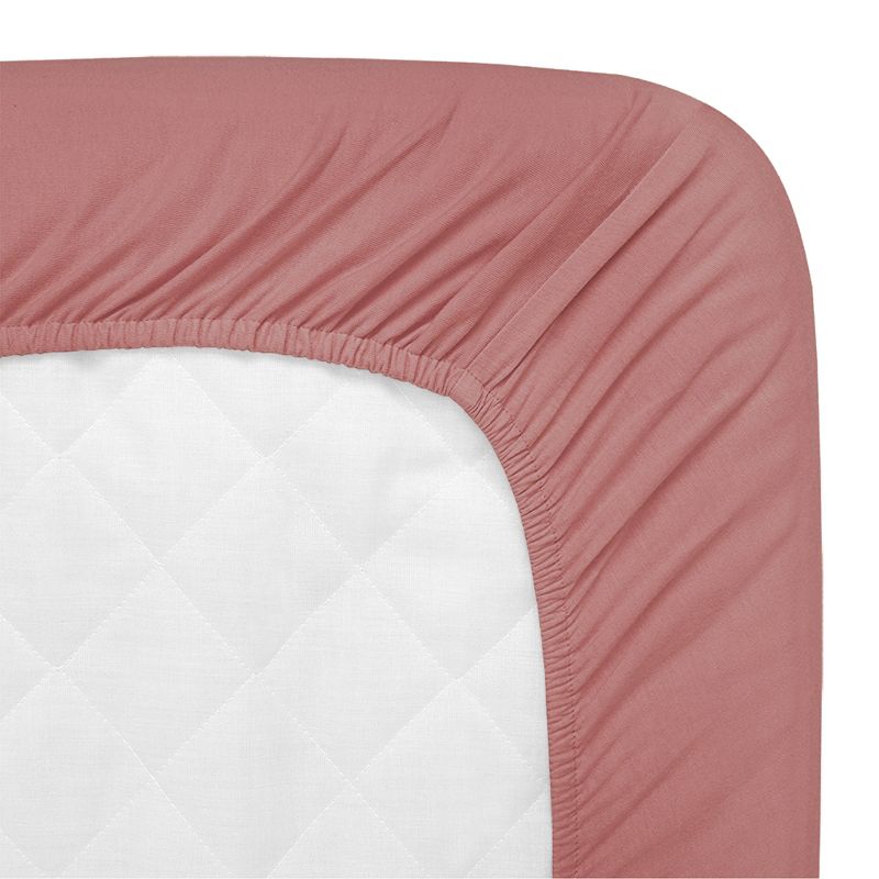 Sweet Jojo Designs Girl Baby Fitted Crib Sheet Diamond Tuft Mauve Pink Ivory Off White, 6 of 8