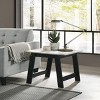 Syemin End Tables Rectangular Side Table, Marble Top Coffee Table, Side Table Home Accent Table, Night Stands Sofa Side Table, Black, 15"*19"*19" - 2 of 4