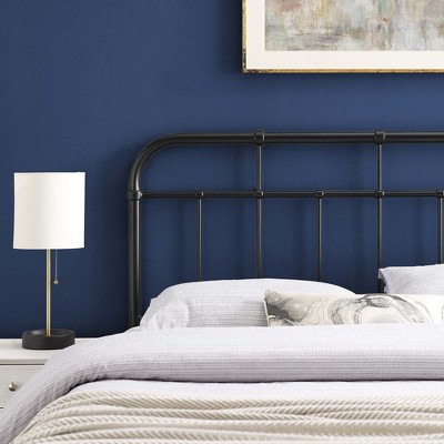 Alessia Full Black Powder-Coated Iron Spindle Headboard