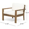 PAGED Patio Dining Chairs Wood Patio Chairs with Waterproof Thick Cushion, Unique Back Design for Garden, Patio, Lawn - 3 of 4