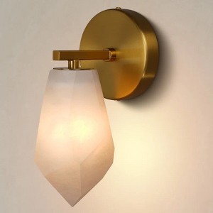 Modern Natural Marble Wall Sconce, Spanish Style Vanity Light - 1 of 4