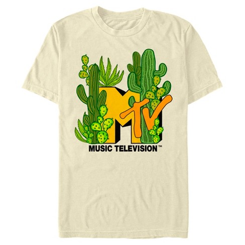 Men's MTV Desert Cactus Logo T-Shirt - Cream - 2X Large
