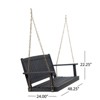 VisioGear Patio Swings, Front Porch Swing with Armrests, Outdoor Wood Bench Swing for Garden Yard, Dark Gray, 48.25"*24"*22.25" - 3 of 4