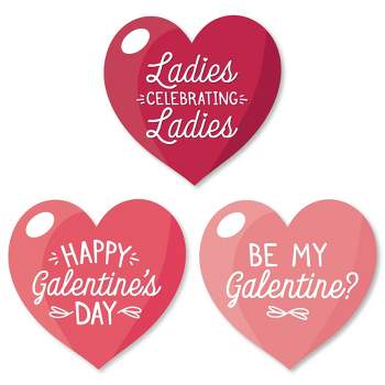 Big Dot of Happiness Happy Galentine's Day - DIY Shaped Valentine's Day Party Cut-Outs - 24 Count