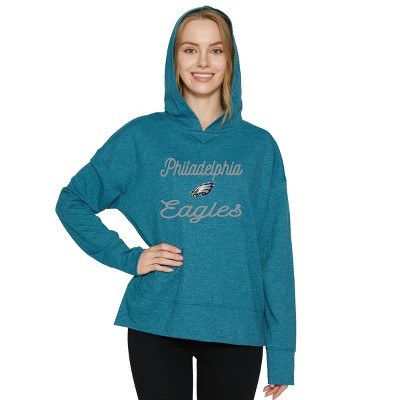 NFL Philadelphia Eagles Women's Long Sleeve Fleece Chainstitch Hooded Sweatshirt