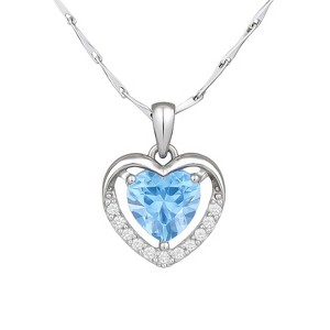 925 Silver Necklace, Eternal Heart Necklace, Heart Shaped Pendant with Rose, Minimalist Style for Women and Friends, Clavicle Necklace - 1 of 4