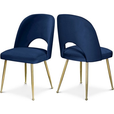 Meridian Furniture,Logan Velvet Dining Chair, Set of 2