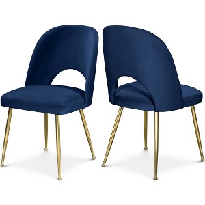 Meridian Furniture,Logan Velvet Dining Chair, Set of 2 - 1 of 4