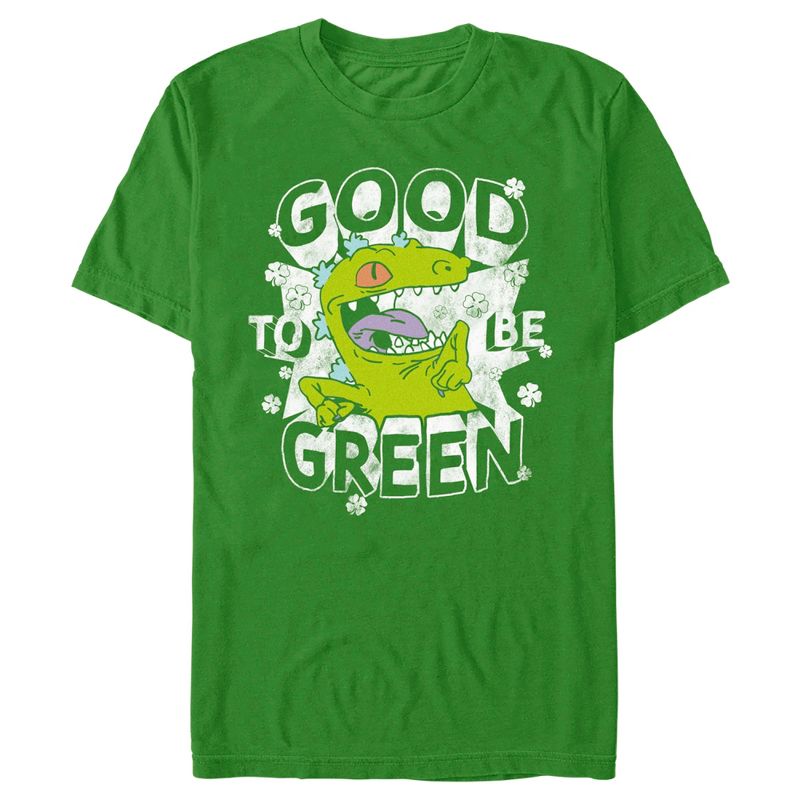 Men's Rugrats St. Patrick's Day Reptar Good to be Green T-Shirt, 1 of 6
