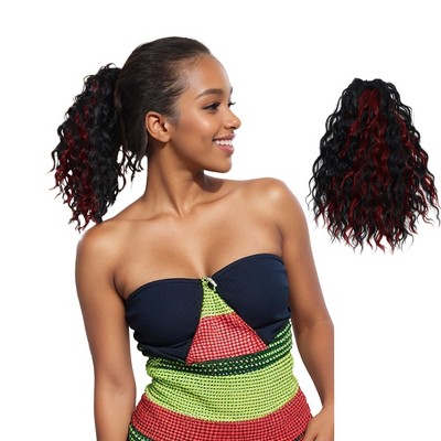 Alilang 10 Inch Short Curly Drawstring Ponytail Extension for Women Synthetic Clip-In Ponytail Hairpiece for Daily Use