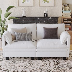 CAVINAS 74.27" Loveseat Sofa for Small Spaces,Mid Century Modern Sofa with Breathable Fabric,2-Seater Couch for Living Room - 1 of 4