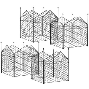 Gulches Garden Chicken Wire Cloche, 12" x 14" Plant Protectors from Animals, 4 Pack Metal Crop Cages to Keep Animals Out, Black - 1 of 4
