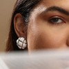 Women's The Tic-Tac-Toe Stud Earrings - Chalk White - 4 of 4