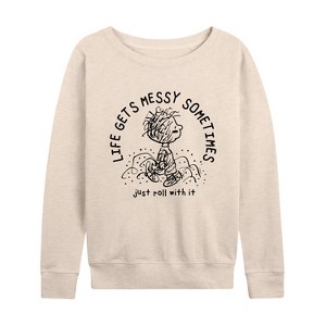 Women's - Peanuts - Life Gets Messy Pig Pen Lightweight French Terry Slouchy - 1 of 4
