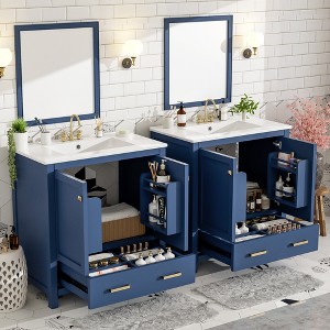 KTMBDW Double Door Bathroom Vanity with 30 Inch Sink, Quick Assembly Cabinet - 1 of 4
