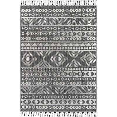 Nuloom Ryan Banded Global Printed Flatweave Indoor Area Rug, 5' x 8', Gray