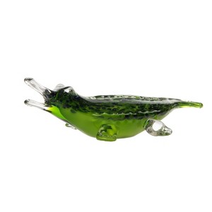 Beachcombers 9.5" Glass Green Gator Figure Coastal Beach House Decor Decoration - 1 of 1