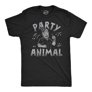 Mens Funny T Shirts Party Animal Sarcastic Halloween Werewolf Graphic Tee For Men - Crazy Dog Men's T Shirt - 1 of 4