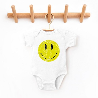 The Juniper Shop Distressed Smiley Face Baby Bodysuit