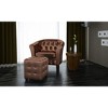 vidaXL Tub Chair with Footstool Brown Faux Leather - 2 of 4